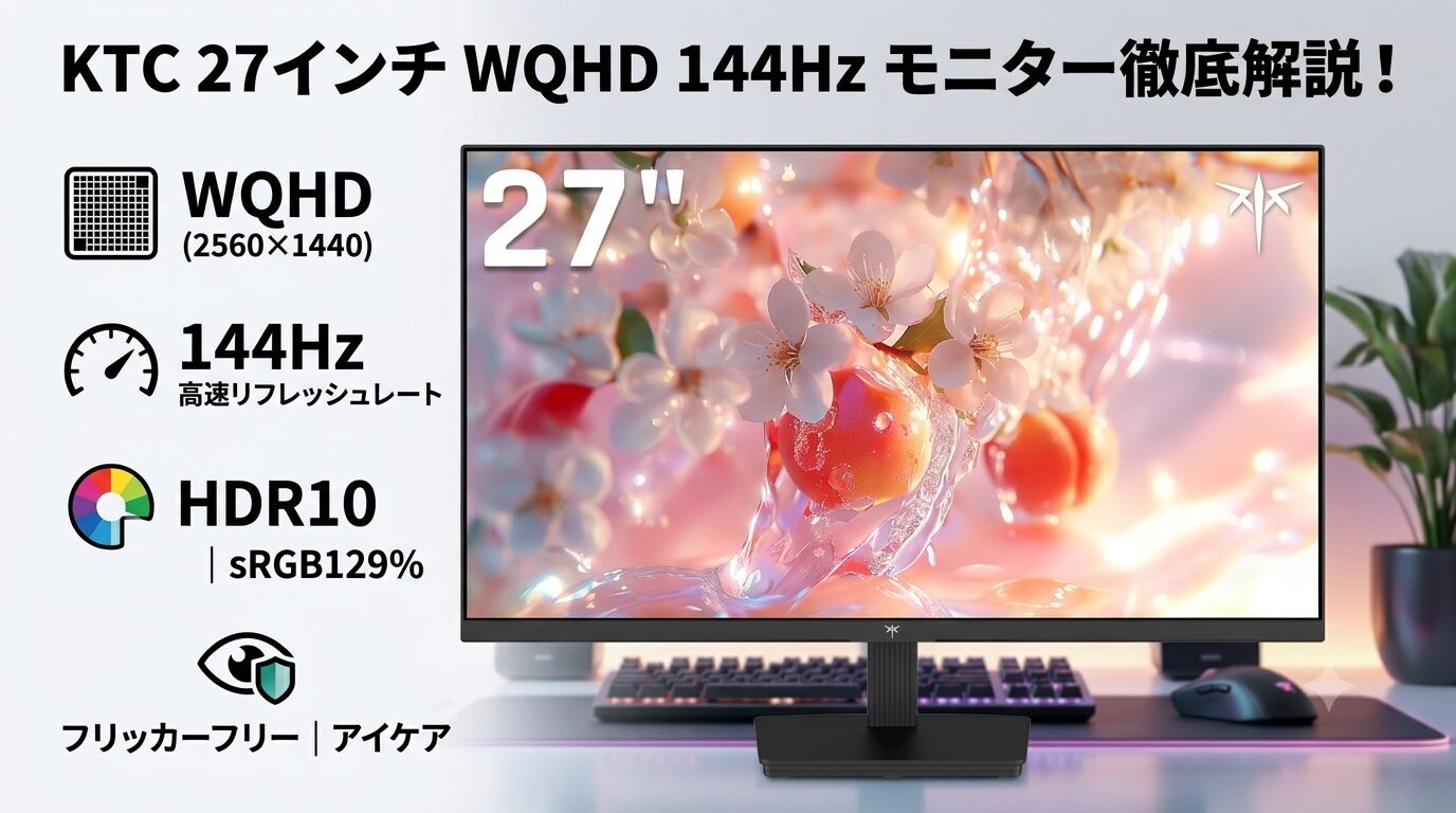 KTC H27T27を使ってみた｜初モニターにコスパ最強のWQHD 100Hzモニター